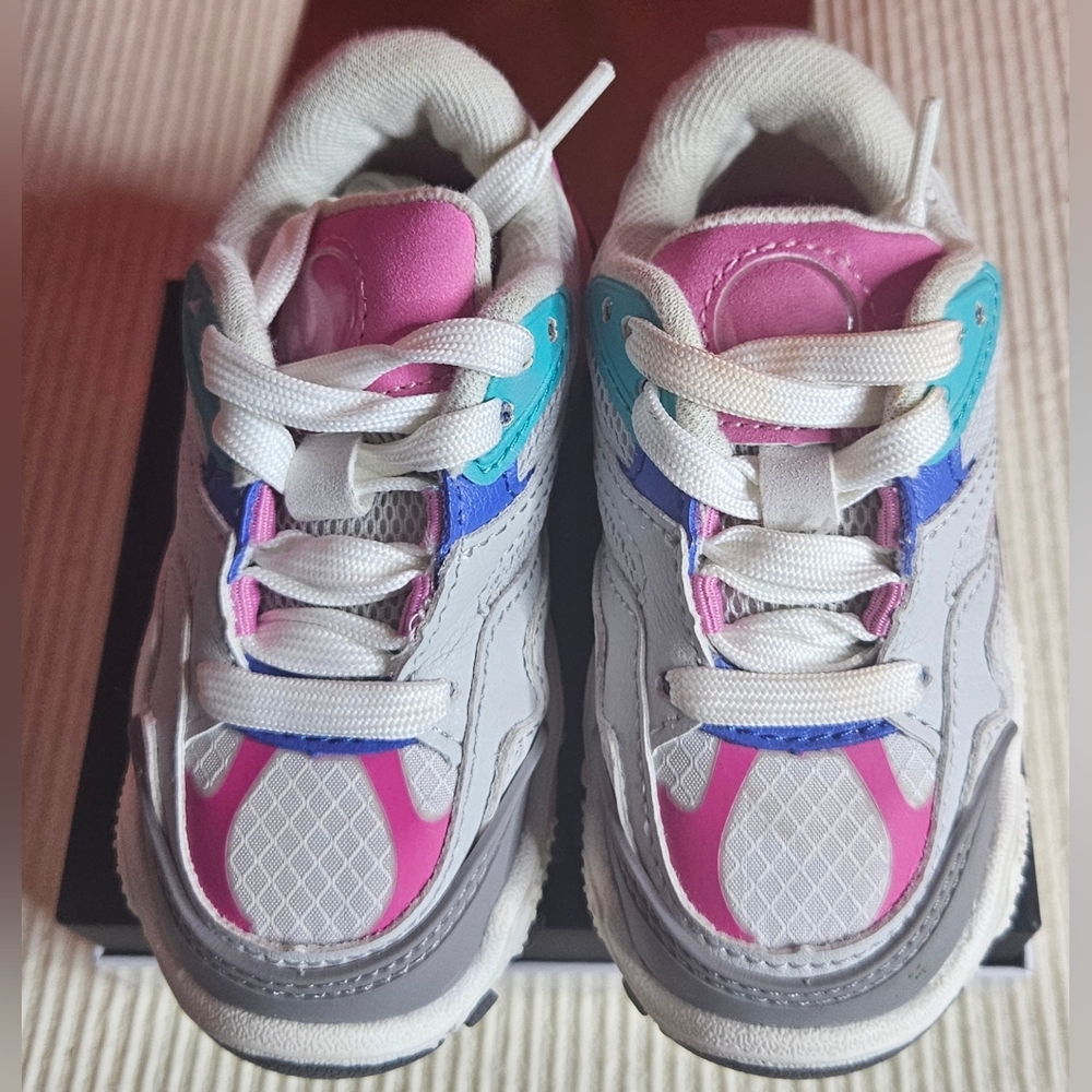 Zara Toddler/Baby Mesh Sneaker  Sneakers - Pink, Blue, and Gray Size 21/ US 5.5 - Picture 3 of 6
